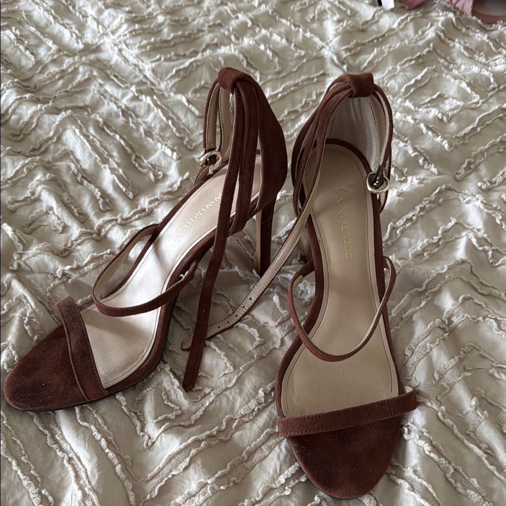 Banana Republic Brown Heels with Ankle Strap